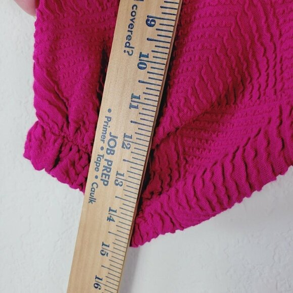 Maeve by Anthroplogie Small Mikayla Pink Peplum Top Textured Bright 3/4 Sleeve - Picture 6 of 10